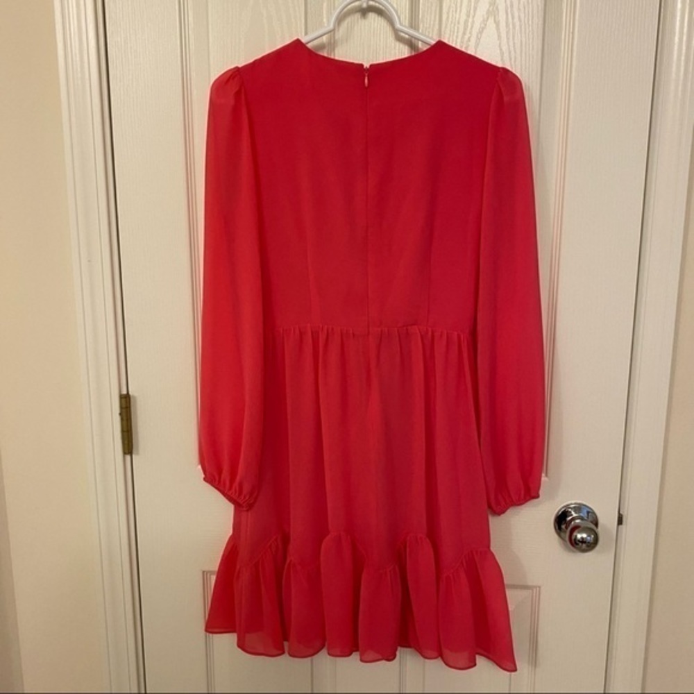 Milly Jackie Chiffon Dress in Punch / Pink Size 4 - Picture 7 of 11